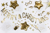 Baner świąteczny Merry Christmas złoty 150cm 1szt. GRL53-019M