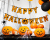 Baner girlanda napis Happy Halloween dynia pomarańczowy 185cm 1szt 512574