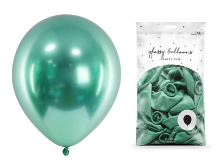 Balony butelkowa zieleń Glossy 30 cm lateksowe 50 sztuk CHB1-012B-50x