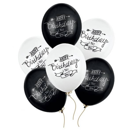 Balony urodzinowe Happy Birthday 6 sztuk SB14P-258-000-6