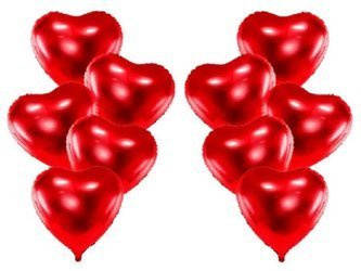 Balony foliowe Serca czerwone 45cm 10 sztuk FB9M-007-10x