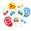 Balony na 8 urodziny Pojazdy Budowa baner Happy Birthday zestaw zes-AUTO21