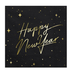 Serwetki Happy New Year czarne 33cm 20 sztuk SP33-82-010-019ME