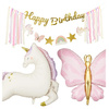 Dekoracje urodzinowe Jednorożce baner balony zestaw zes-JED7