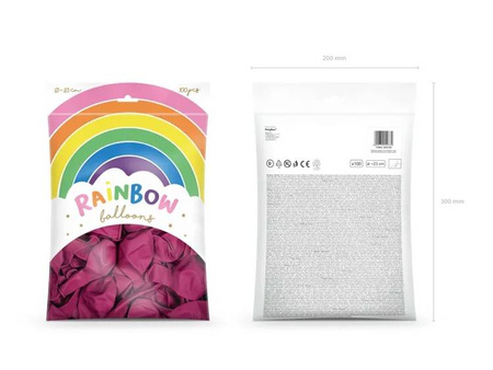 Balony Rainbow 23cm pastelowe fuksjowe 100 sztuk RB23P-080