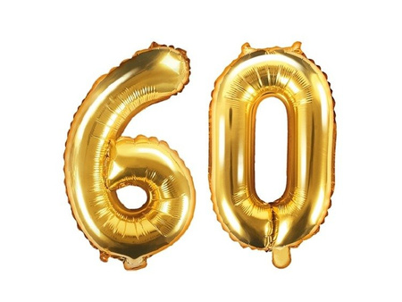 Balony na 60 urodziny złote foliowe 35cm FB10M-60-019