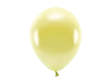 Balony Eco 26cm metalizowane jasnożółte 10 sztuk ECO26M-084J-10