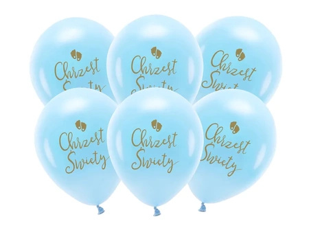 Balony ECO Chrzest Święty niebieskie 33cm 6 sztuk  ECO33P-204-011-6