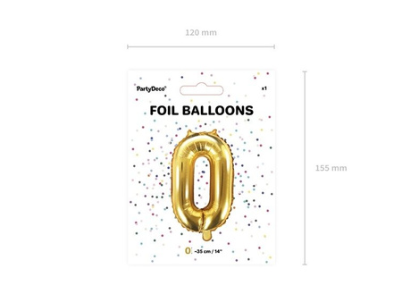 Balony na 60 urodziny złote foliowe 35cm FB10M-60-019