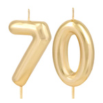 Świeczki na tort 70 złota połysk 6 cm sw70-1