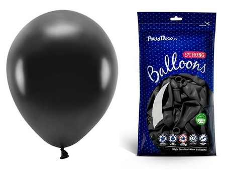 Balony metaliczne czarne 30cm 50 sztuk SB14M-010-50x