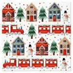 Serwetki świąteczne choinki domki pociąg 33 x 33 cm 20 sztuk SDL236600