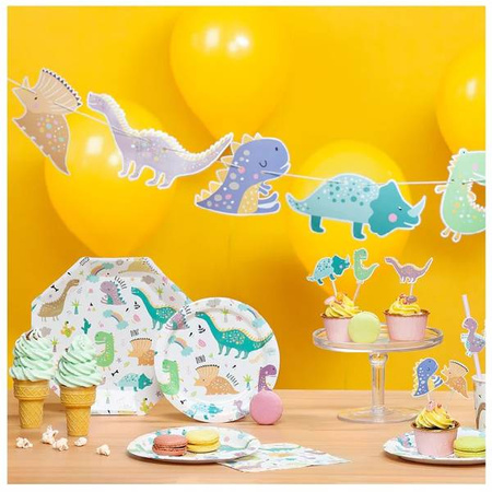 Talerzyki papierowe Dinozaury Dino Party 18cm 6 sztuk 510810