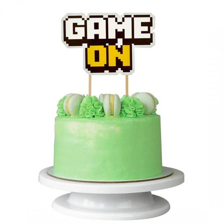 Topper na tort Game On Piksele 14,5x10cm 1 sztuka PF-DTGO