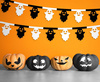 Girlanda papierowa na Halloween Duszki 360cm 1 sztuka PF-GDUS