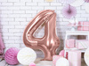 Balon foliowy cyferka 4 różowe złoto 86cm 1 sztuka FB1M-4-019R