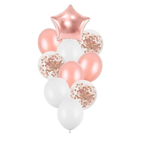 Balony na 5 urodziny różowe złoto zestaw 21 sztuk A25