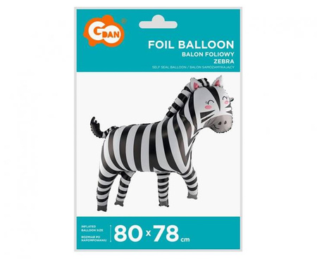 Balon foliowy Zebra 80x78cm 1szt BF-HZEN