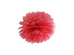 Pompon bibułowy 25cm czerwony 1szt pp25-007