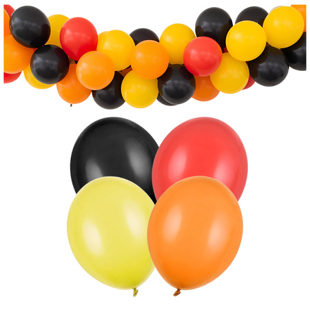 Balony pastelowe czarne pomarańczowe żółte czerwone 30cm 20 sztuk ZB22