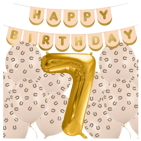 Balony na 7 urodziny Konie Koń Koniki dekoracje zestaw urodzinowy zes-konie-27