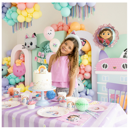 Balony na 6 urodziny Koci Domek Gabi foliowe zestaw zes-GABI18