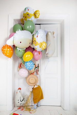 Balony zając owca kurczak na Wielkanoc foliowe zestaw 3 sztuki