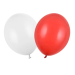 Balony białe czerwone pastelowe 30cm lateksowe Strong 100 sztuk ZB88