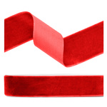Tasiemka welurowa 25mm czerwona 10m 1 sztuka TW25-007