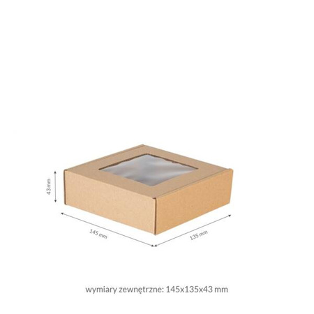 Pudełka na prezenty z okienkiem 13x13x4cm 10 sztuk BOX2458-10x