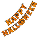 Baner girlanda napis Happy Halloween dynia pomarańczowy 185cm 1szt 512574