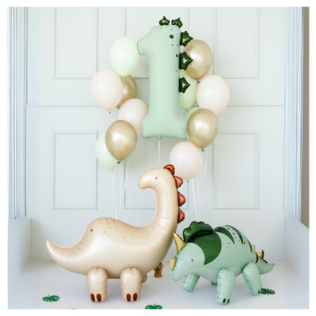 Balon foliowy cyfra 1 miętowy dinozaur 92cm 1 sztuka FB315-1