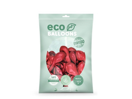 Balony Eco 26cm metalizowane jasnoczerwone 100 sztuk ECO26M-007j-100x