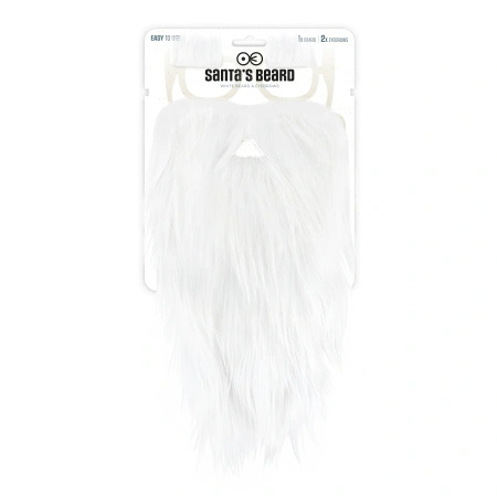 Sztuczna broda brwi Mikołaja samoprzylepne białe zestaw PartyPal 167434