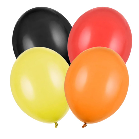 Balony pastelowe czarne pomarańczowe żółte czerwone 30cm 20 sztuk ZB22