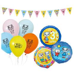 Balony na 3 urodziny Kicia Kocia girlanda kolorowe dekoracje zestaw zes-KICIA14