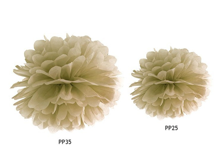 Pompon bibułowy 25cm złoty 1szt pp25-019