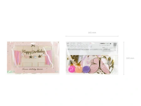 Baner napis Happy Birthday Jednorożce 17,5x230 cm GRL120