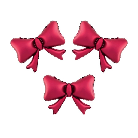 Balony foliowe kokardki czerwone 55 x 42 cm 3 sztuki 166574