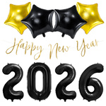 Dekoracje na Sylwestra 2026 balony baner złote czarne zes-SYL27