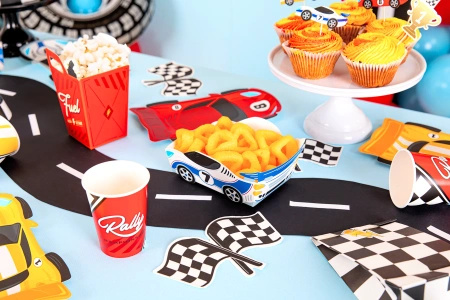 Pudełka na chipsy przekąski Wyścigówki 3 sztuki 168981