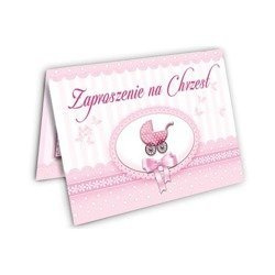 Zaproszenia na Chrzest Dziewczynki 10 sztuk ZX4200-10x