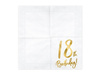 Serwetki na 18 urodziny białe złoty nadruk 33x33cm 20 sztuk SP33-77-18-008 