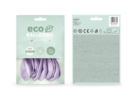 Balony Eco 30cm metalizowane liliowe 10 sztuk ECO30M-004-10