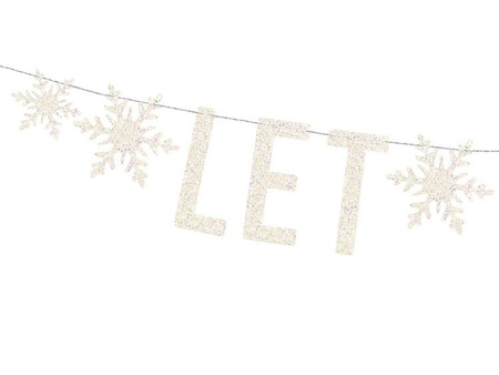 Baner świąteczny Let it snow biały 170cm 1szt. GRL52-008