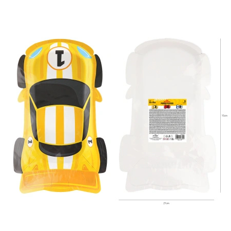 Talerzyki papierowe urodzinowe Wyścigówki 23cm 6 sztuk 168905