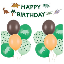 Balony Dinozaury girlanda Happy birthday zestaw