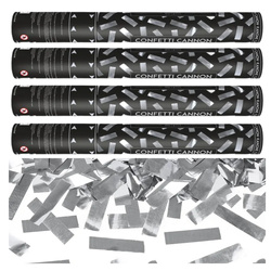 Tuby strzelające srebrnym konfetti 40cm 4szt TUKM40-018/4