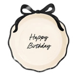 Talerzyki papierowe Happy Birthday z kokardką 24 cm 6 sztuk TPP39