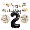 Zestaw na 2 urodziny Happy Birthday budowa pojazdy budowlane zes-BUD2